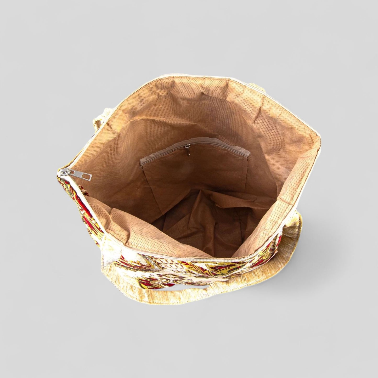 Authentique Kilim Fabric Ottoman Design Purse avec poignées, tapis turc, sac de plage, fourre-tout, sac à provisions réutilisable -- Bleu/Rouge/Jaune