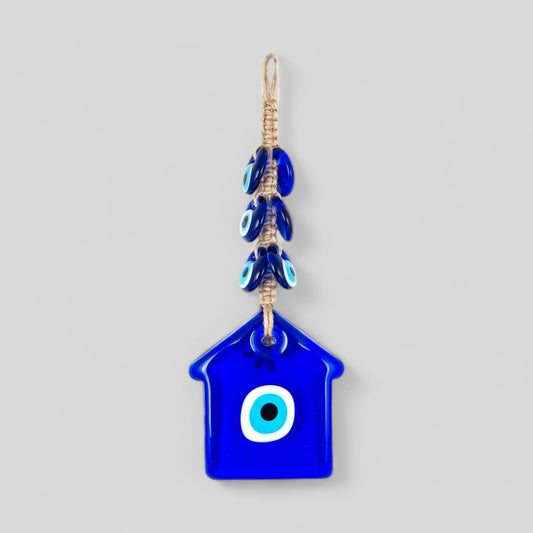 Mur suspendu Macrame Evil Eye Nazar Boncuk Mal De Ojo, Décoration intérieure de style Boho moderne - Amulette de maison avec 6 mauvais yeux, cadeau de pendaison de crémaillère