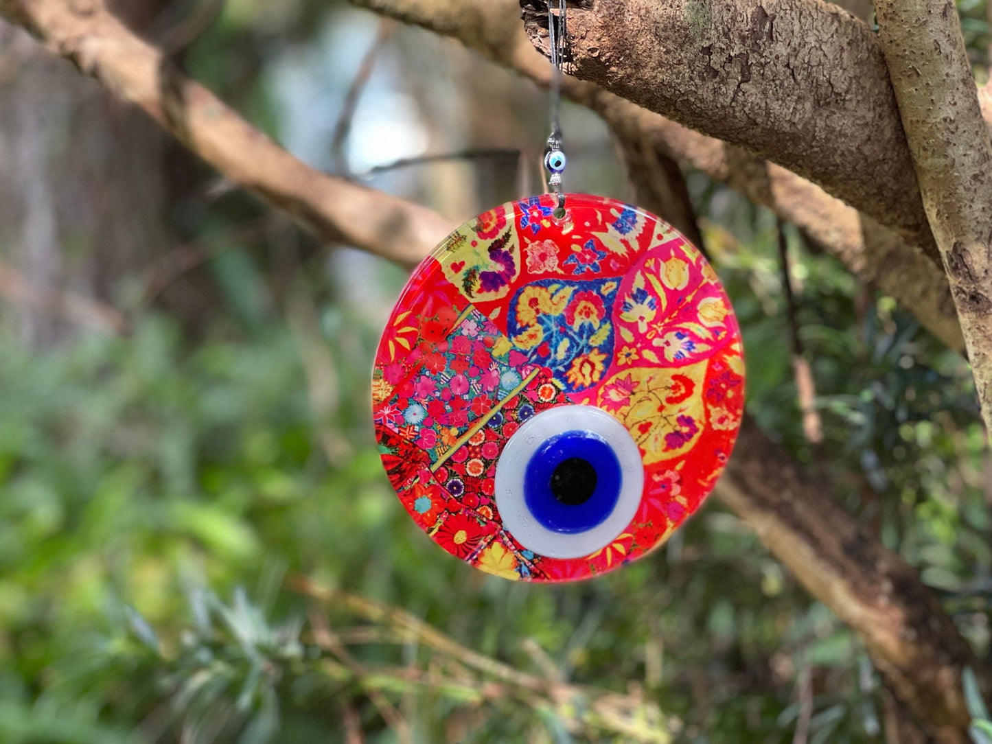 Evil Eye Wall Hanging, House Protection, Home Decor Large 6.5 inch Wall Hanging Evil Eye Nazar Boncuk Mal De Ojo, - Guzel Handcrafts - #tag1# - #tag2# - #tag3# - #tag4#