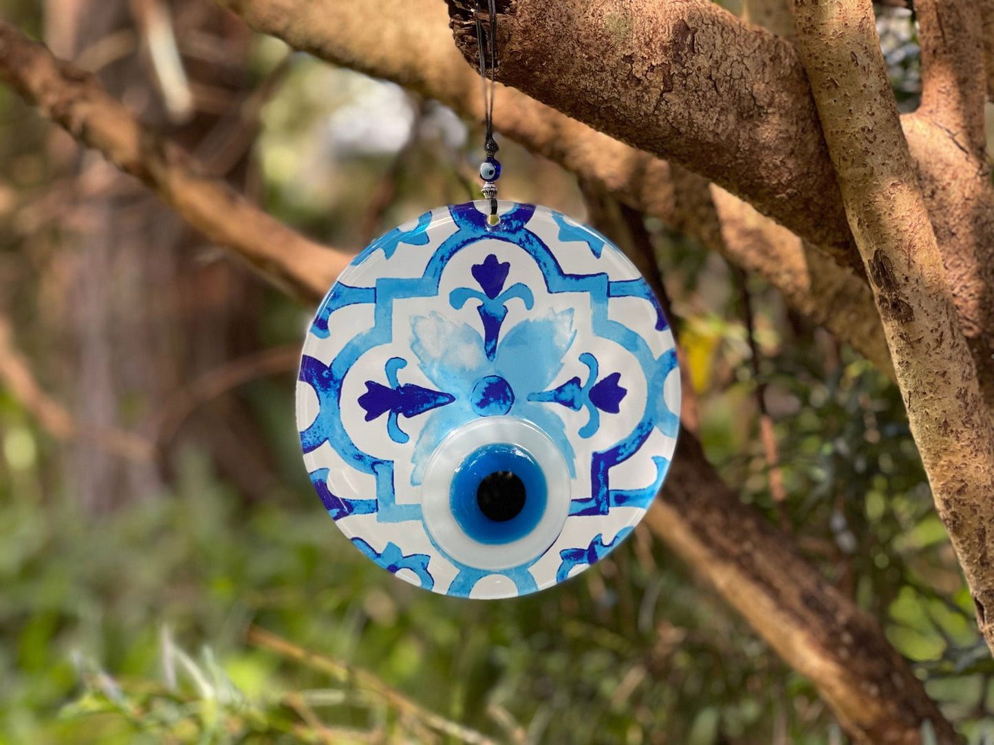 Evil Eye Wall Hanging, House Protection, Home Decor Large 6.5 inch Wall Hanging Evil Eye Nazar Boncuk Mal De Ojo, - Guzel Handcrafts - #tag1# - #tag2# - #tag3# - #tag4#