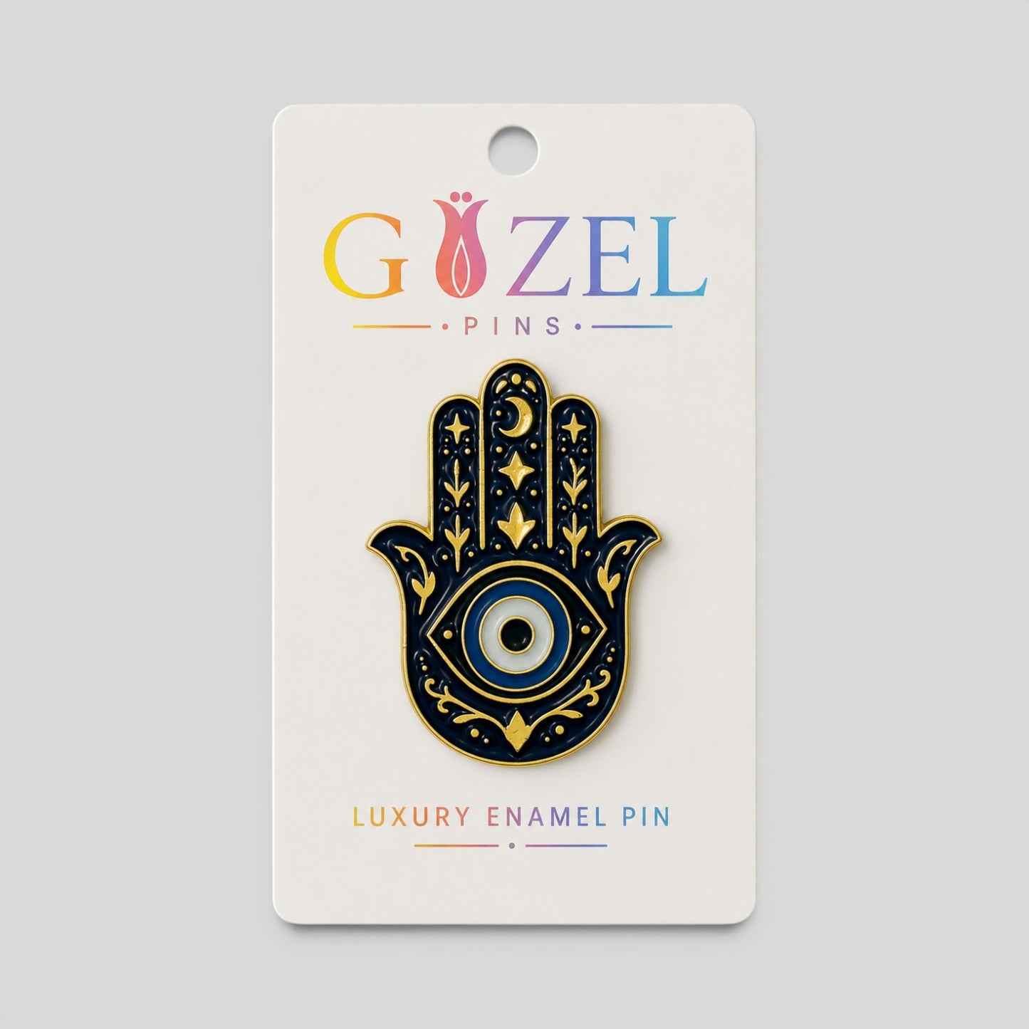 Hamsa Hand Evil Eye Enamel Pin