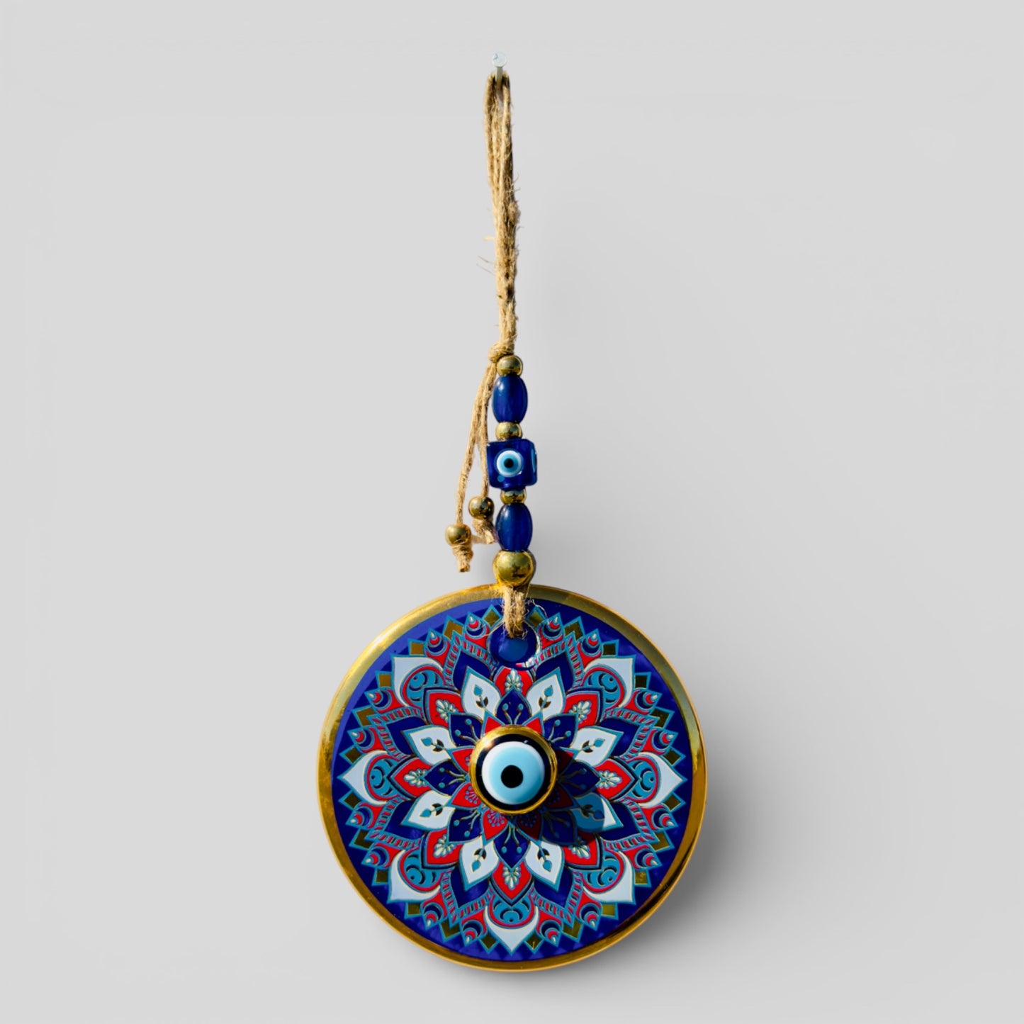 Mal de ojo pared colgante, protección de la casa, decoración del hogar gran pared colgante doble capa Nazar Boncuk Mal De Ojo - patrón de estrella azul y oro