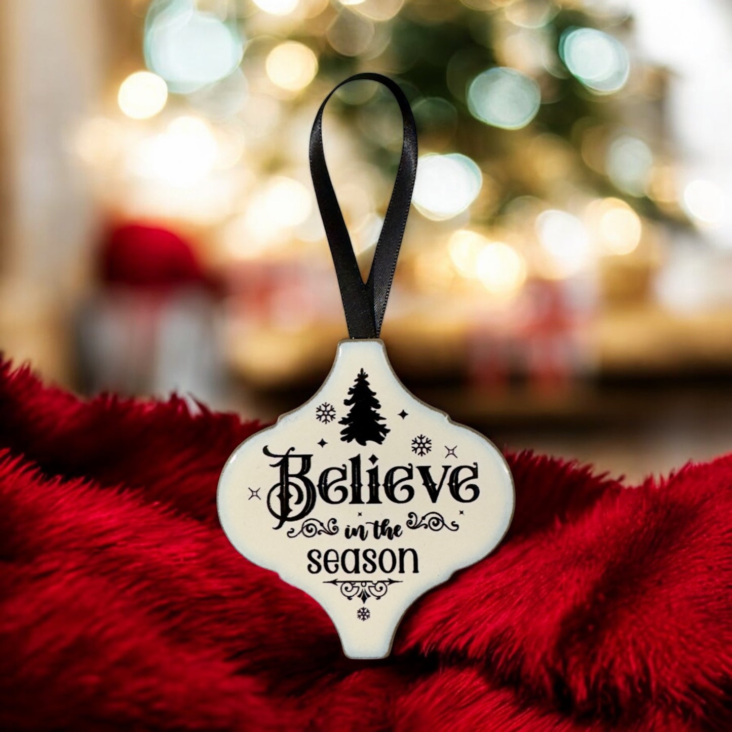 Arabesque Christmas Ornament - Believe in the Season