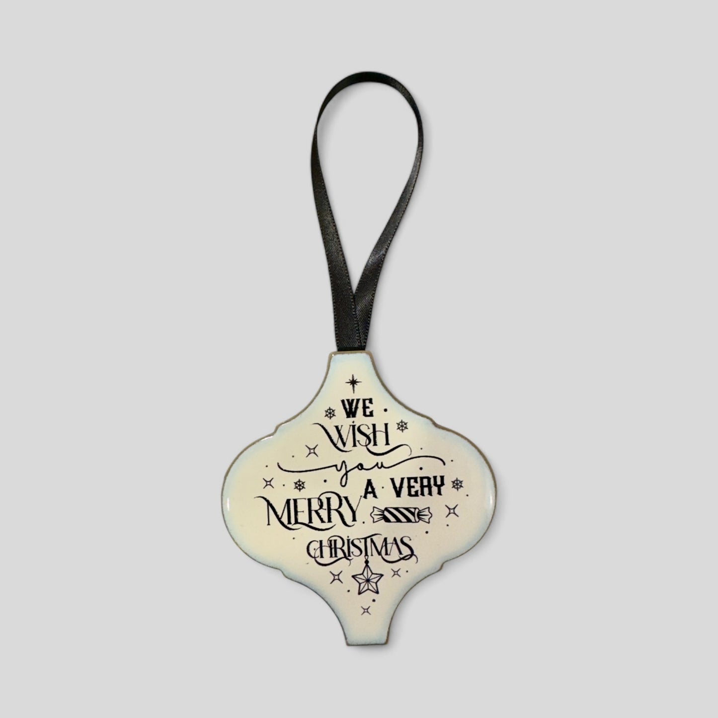 Arabesque Christmas Ornament - We Wish You A Very Merry Christmas