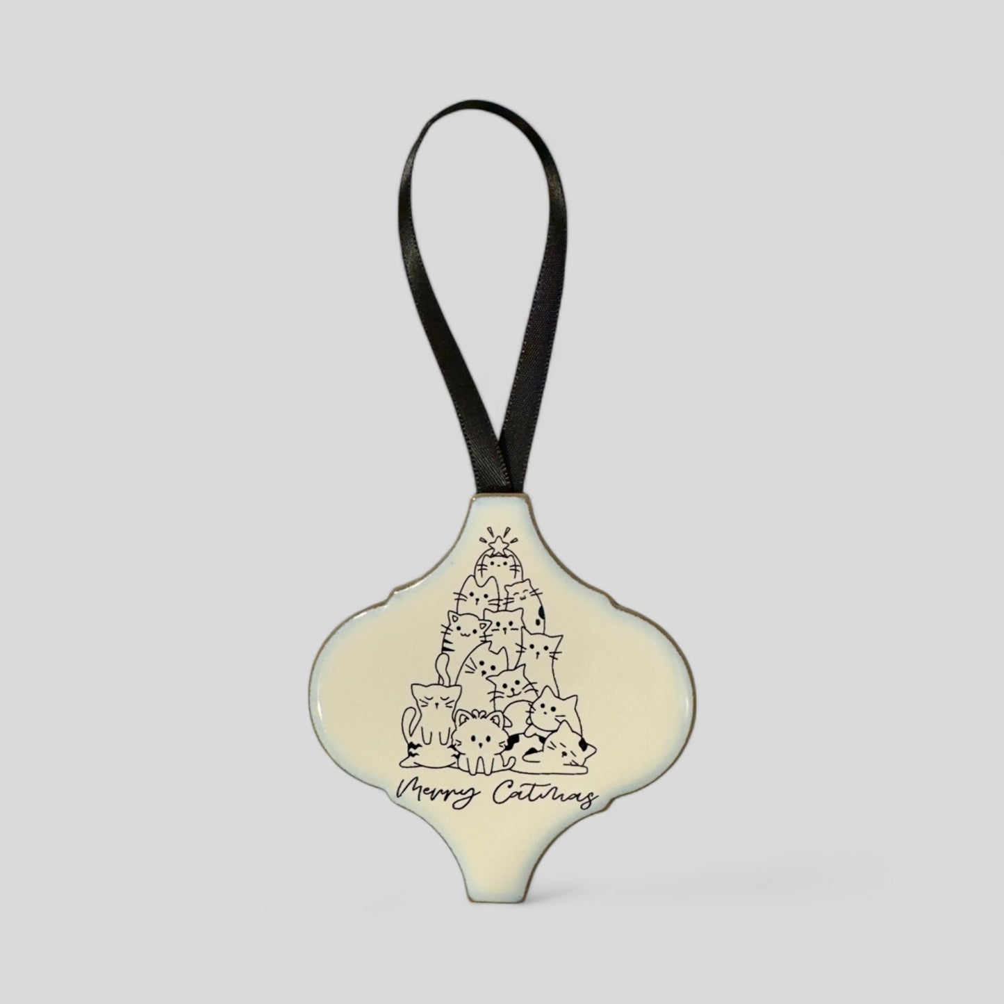 Arabesque Christmas Ornament - Merry Catmas
