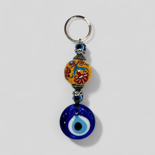 Porte-clés mauvais œil | Porte-clés/porte-clés de protection | Charme de voiture mauvais œil | Porte-clés Lucky Evil Eye | Cadeaux mauvais œil faits à la main | Un porte bonheur