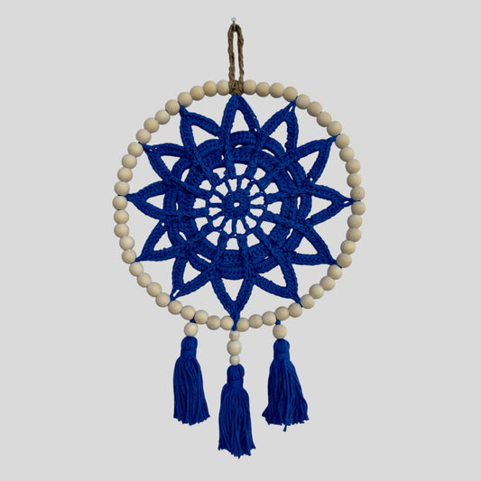 12" Handmade Boho Style Macrame Dreamcatcher - Décor de chambre d’enfant et de chambre d’enfant - Blanc cassé / Tan / Crème