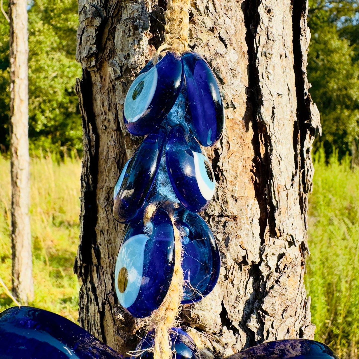 Wall Hanging Macrame Evil Eye Nazar Boncuk Mal De Ojo, Modern Boho Style Home Decor -- Butterfly Amulet with 6 Evil Eyes, Housewarming Gift - Guzel Handcrafts - #tag1# - #tag2# - #tag3# - #tag4#