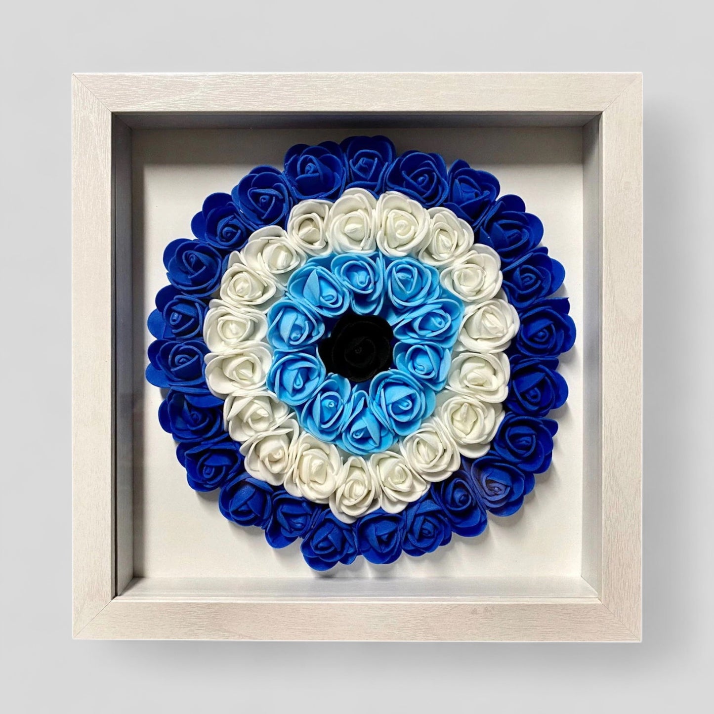 9 » x 9 » Handmade Evil Eye Nazar Boncuk Mal De Ojo Rose Flower Shadowbox - Cadeau gratuit avec achat ! Expédition le jour même !