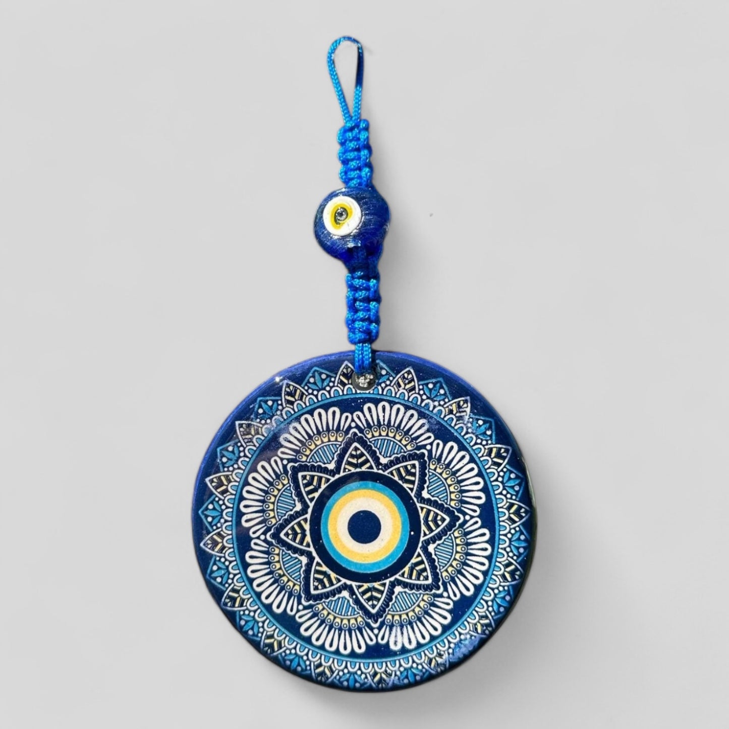 Mur suspendu en céramique Evil Eye Nazar Boncuk Mal De Ojo, décor de maison de style Boho moderne - Mandala floral - Expédition rapide!