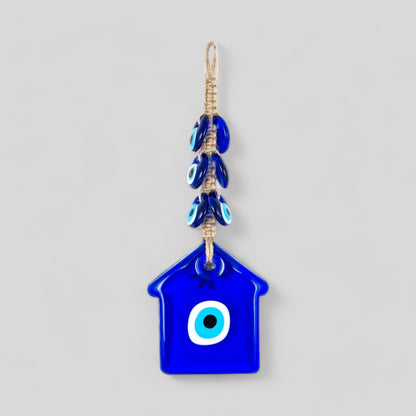 Wall Hanging Macrame Evil Eye Nazar Boncuk Mal De Ojo, Modern Boho Style Home Decor -- House Amulet with 6 Evil Eyes, Housewarming Gift