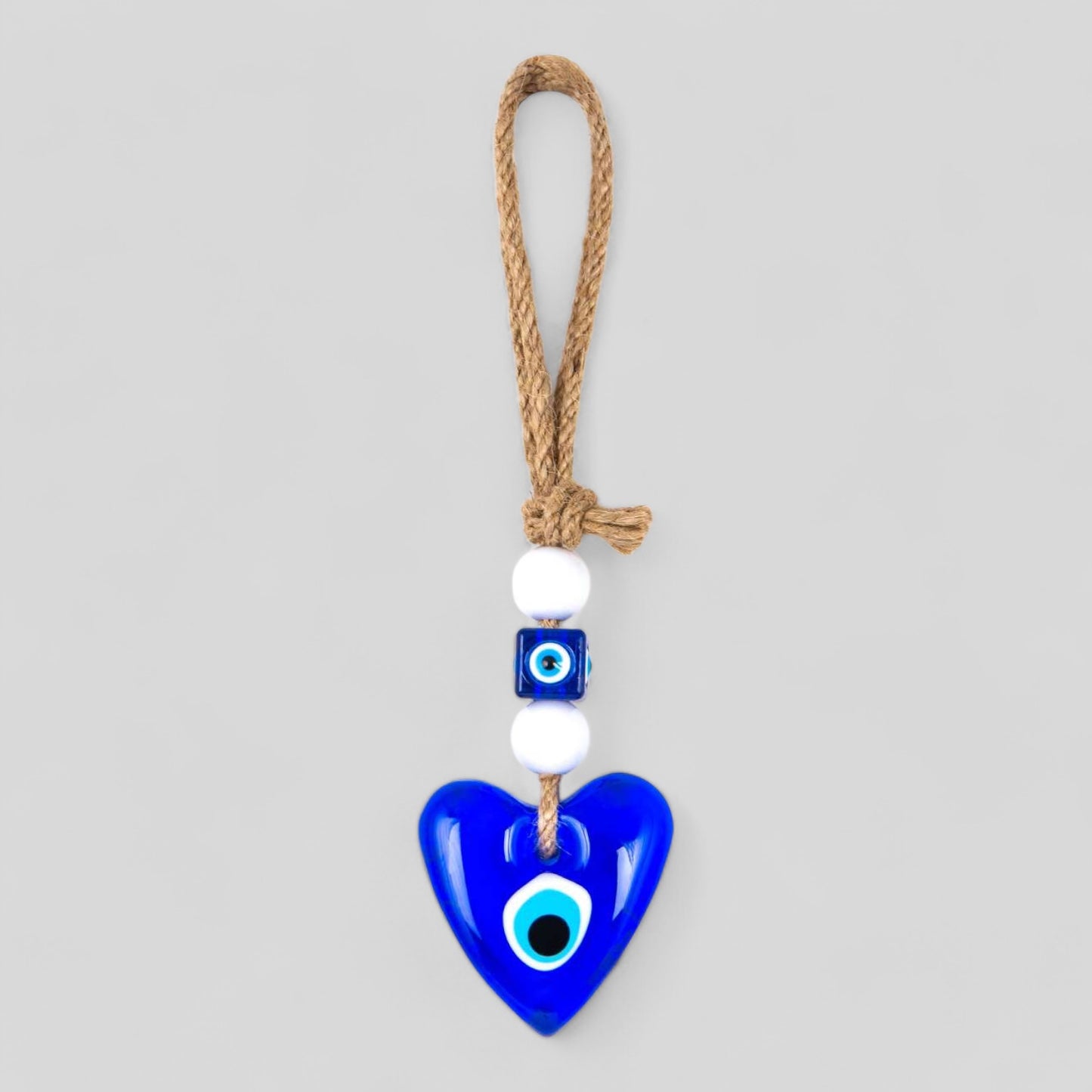 Heart Shape Wall Hanging Evil Eye Nazar Boncuk Mal De Ojo, Modern Boho Style Home Decor, Turkish Gift, Valentine's Day