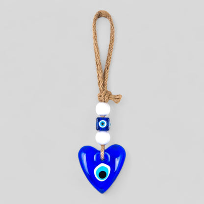 Heart Shape Wall Hanging Evil Eye Nazar Boncuk Mal De Ojo, Modern Boho Style Home Decor, Turkish Gift, Valentine's Day