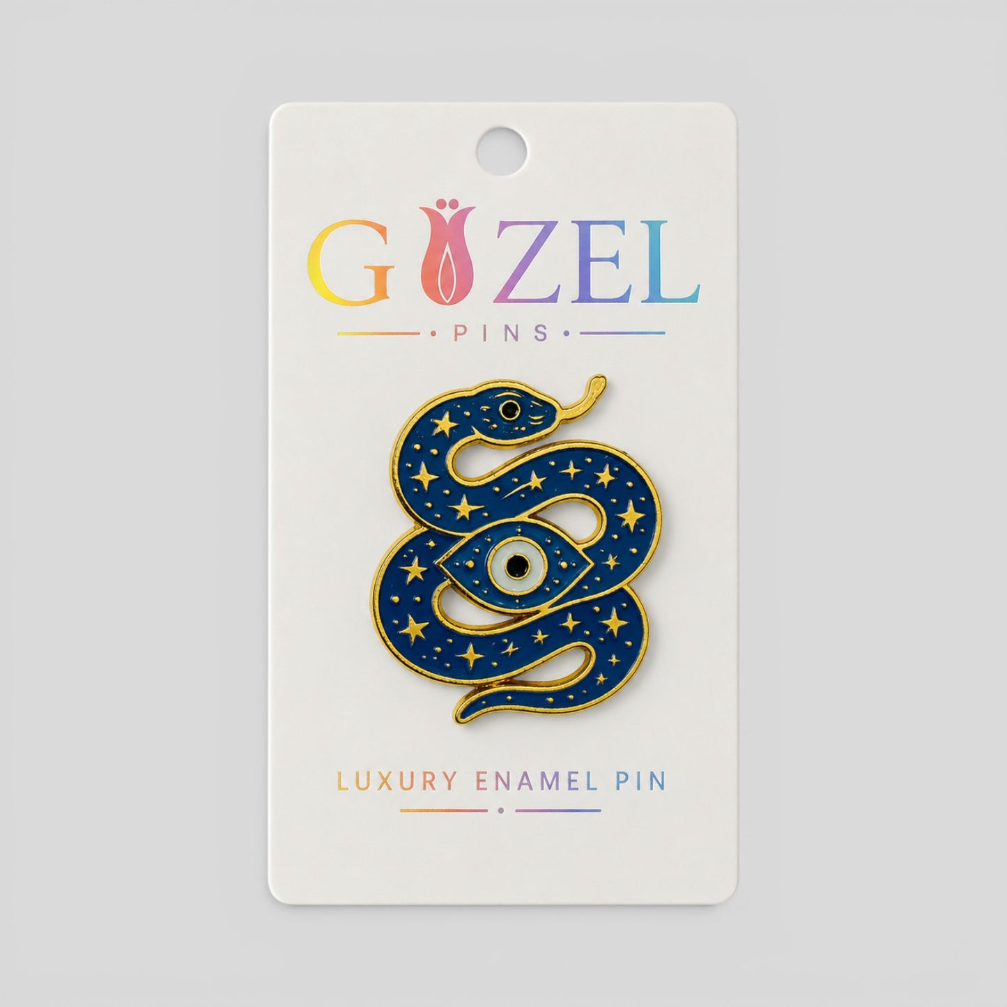 Celestial Snake Evil Eye Enamel Pin