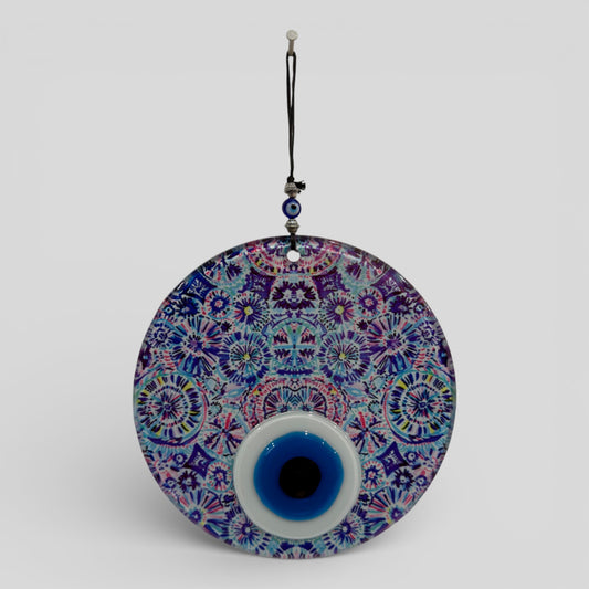 6" Fusion Glass Evil Eye - Kaleidoscope