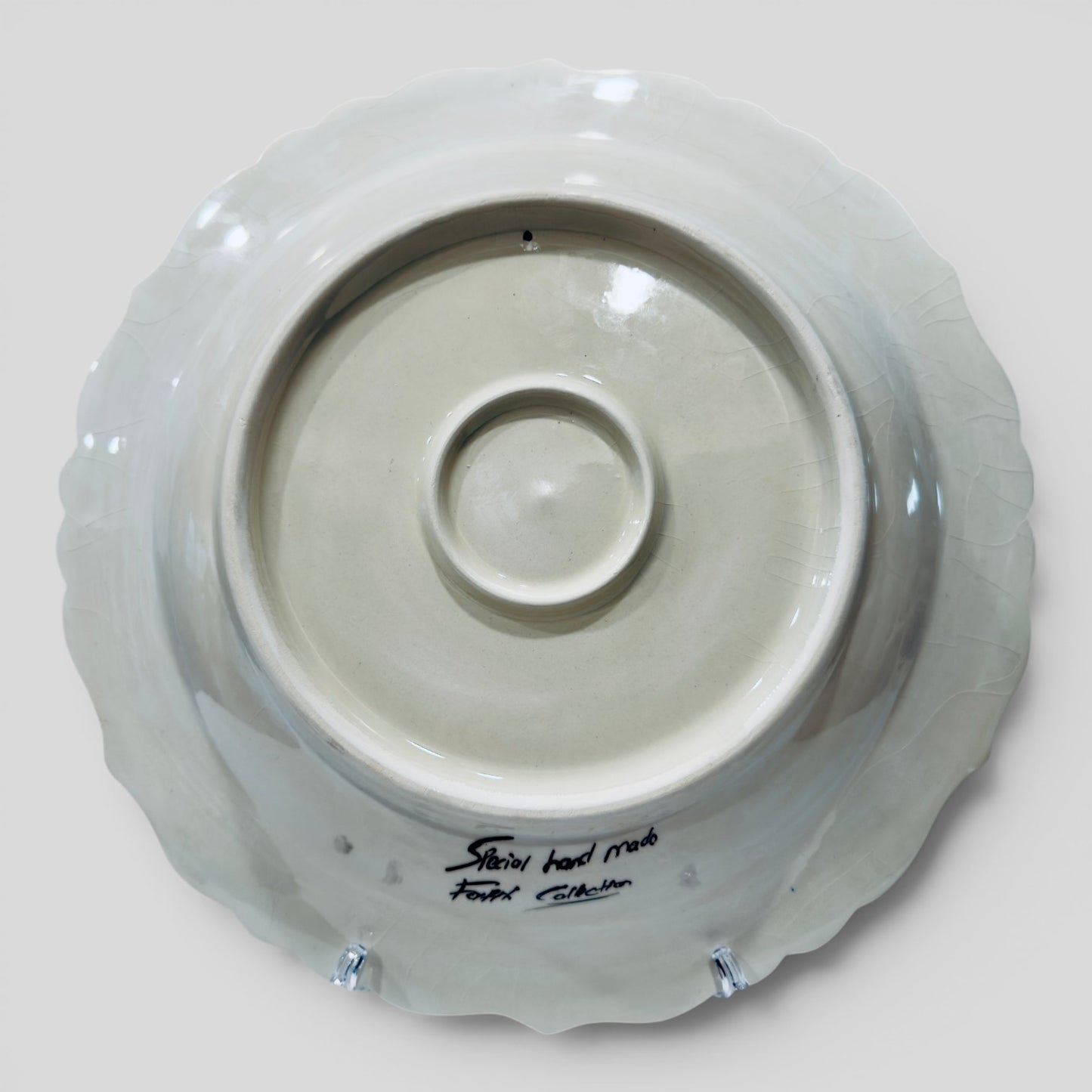 12" Hand-Painted Turkish Floral Ceramic Decorative Plate – Blue Iznik Inspired Wall & Display Art
