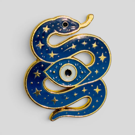 Celestial Snake Evil Eye Enamel Pin