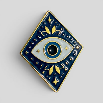 Blue Diamond Evil Eye Enamel Pin