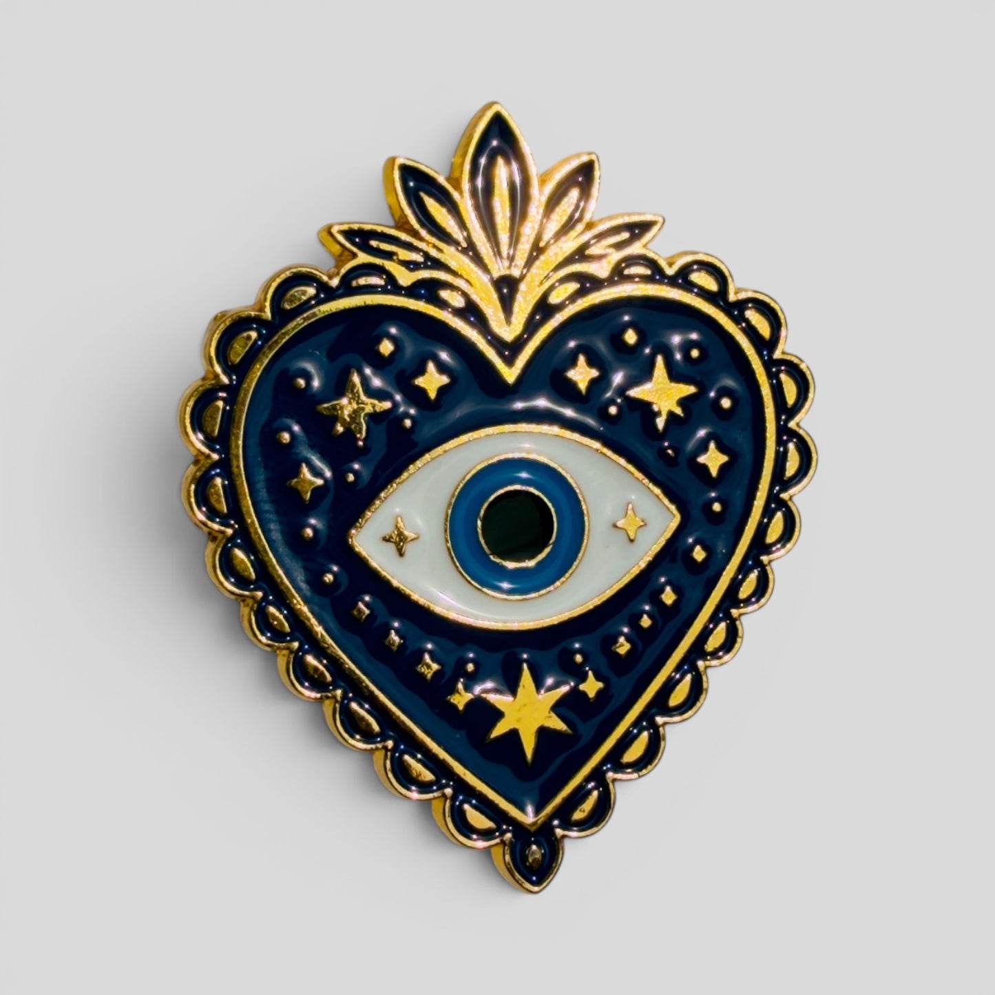 Sacred Heart Evil Eye Enamel Pin