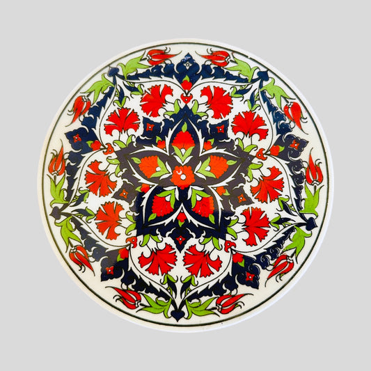 6.5" Ceramic Trivet - Anatolian Bloom