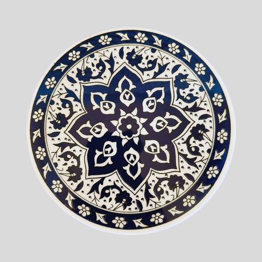 6.5" Ceramic Trivet - Midnight Iznik Floral