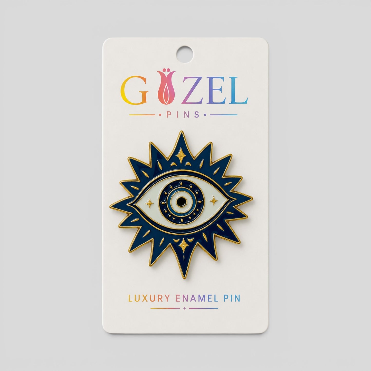 Evil Eye Sunburst Enamel Pin