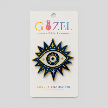 Evil Eye Sunburst Enamel Pin