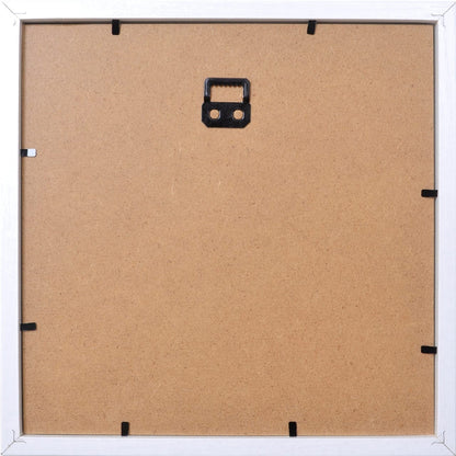White shadow box back panel with cork backing and black mounting brackets