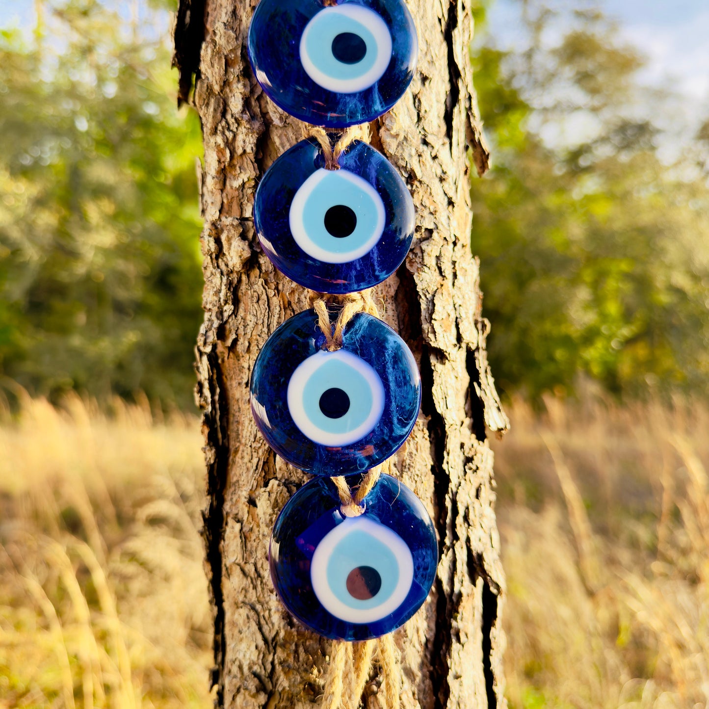 7 Piece Evil Eye Wall Hanging Decor | Evil Eye Beads | Macrame Wall Hanging Evil Eye | Blue Evil Eye Beads House Protection | Nazar Boncuk