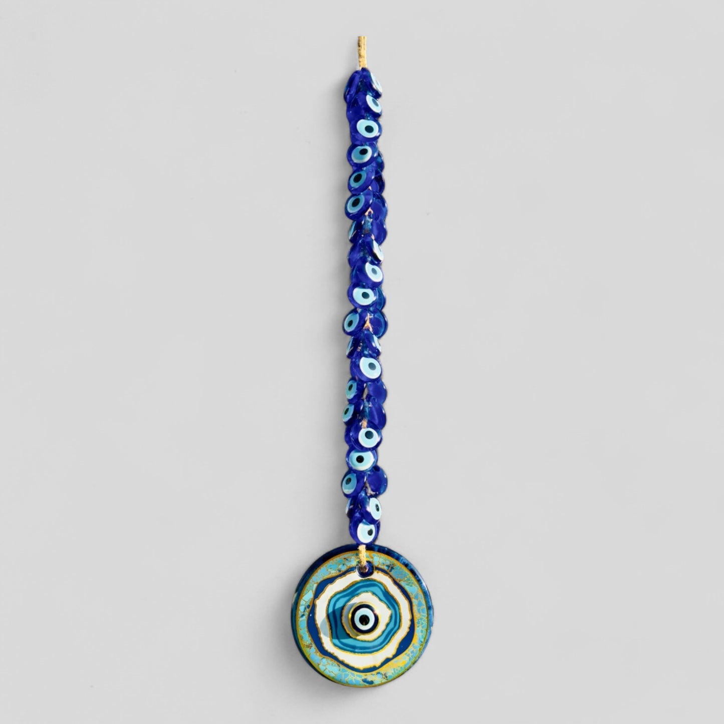 41 Piece Dual Layer Evil Eye Wall Hanging Decor | Evil Eye Beads | Macrame Wall Hanging Evil Eye | Blue Evil Eye Beads House Protection | Nazar Boncuk