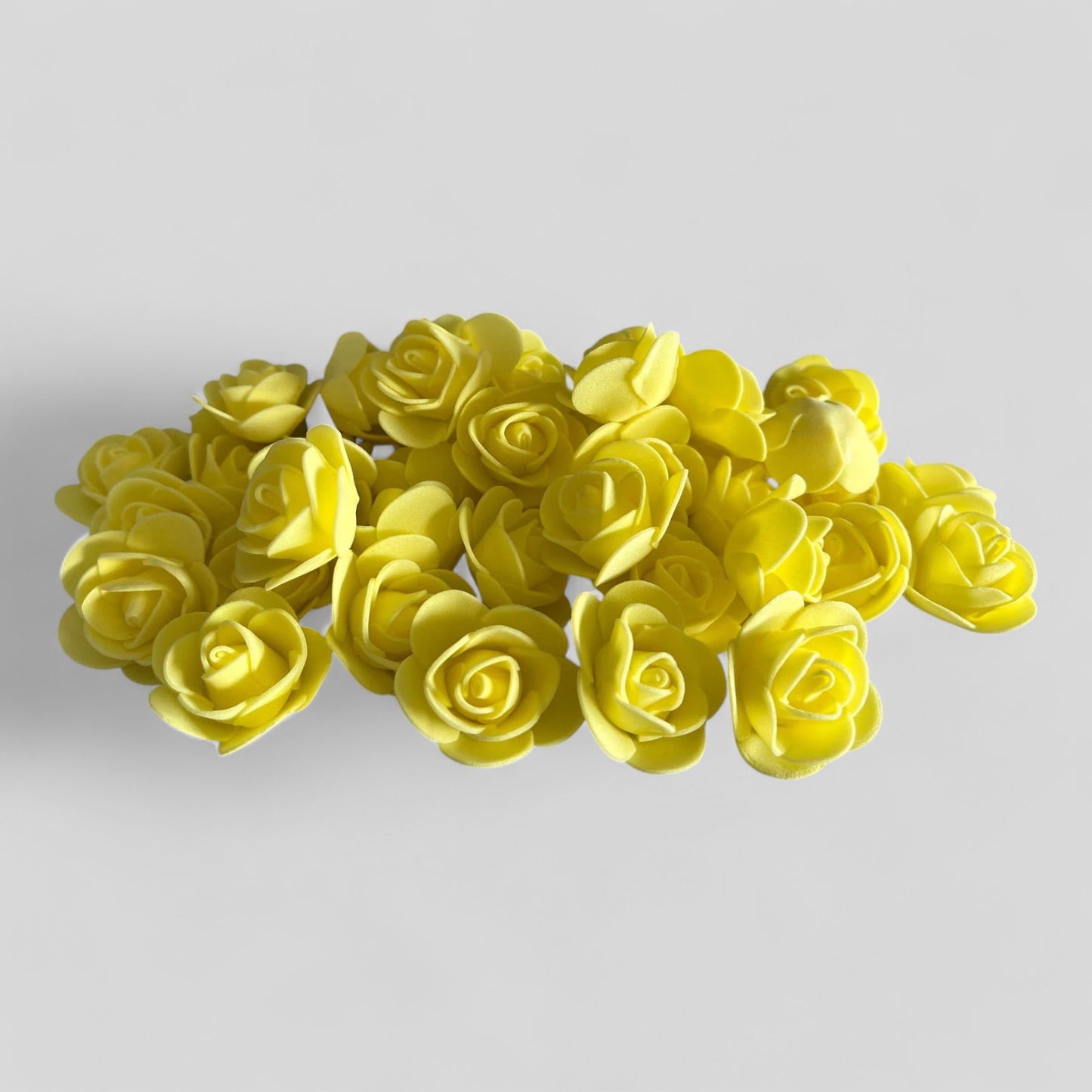 100 Pieces — 3cm Bulk Wholesale Foam Flowers for Crafts, Wedding, Shadowboxes, Gifts — Multiple Colors