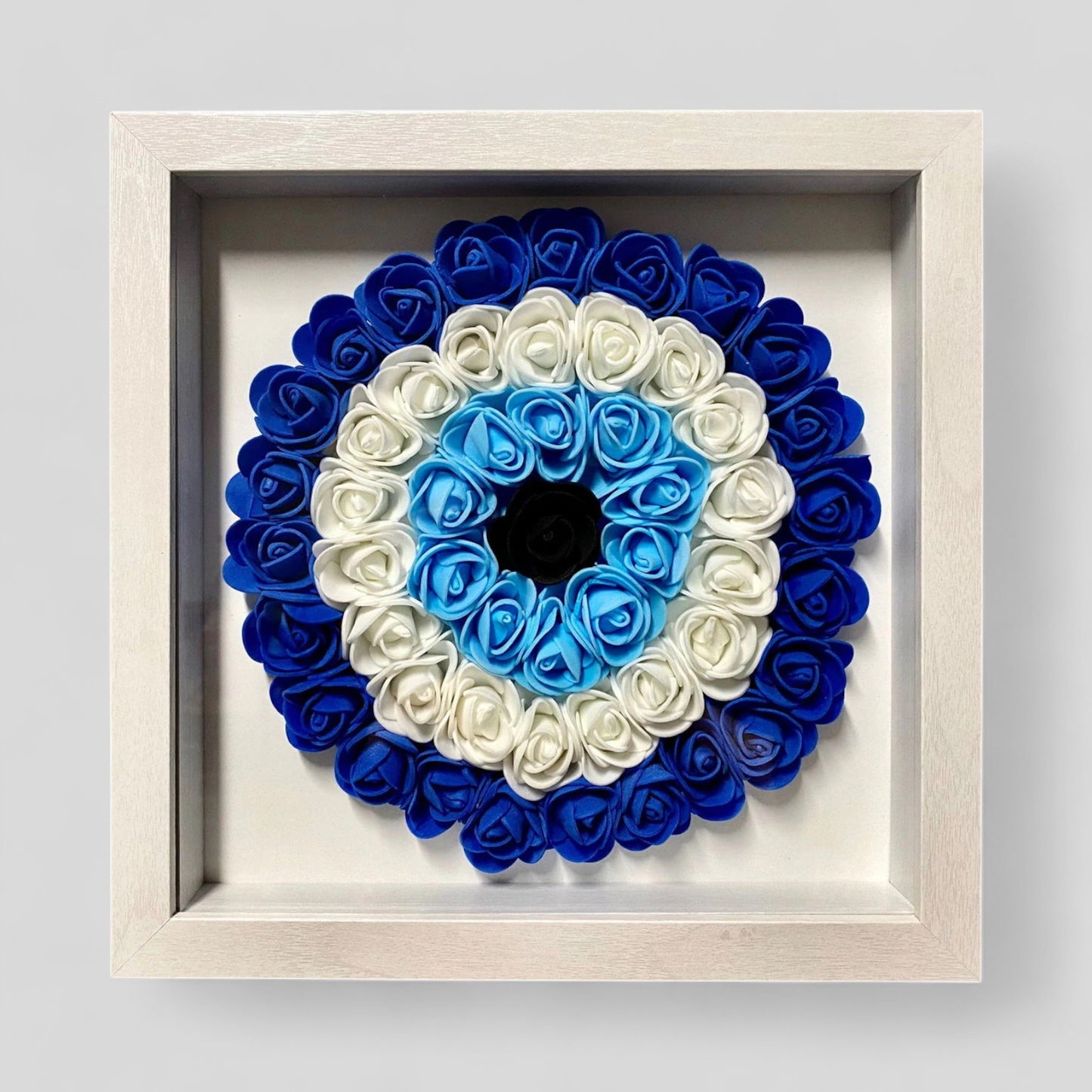 9" x 9" Hecho a mano Evil Eye Nazar Boncuk Mal De Ojo Rose Flower Shadowbox - ¡Regalo gratis con la compra! ¡Envío el mismo día!