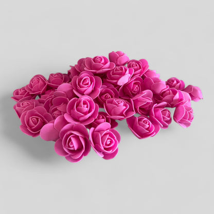 100 Pieces — 3cm Bulk Wholesale Foam Flowers for Crafts, Wedding, Shadowboxes, Gifts — Multiple Colors