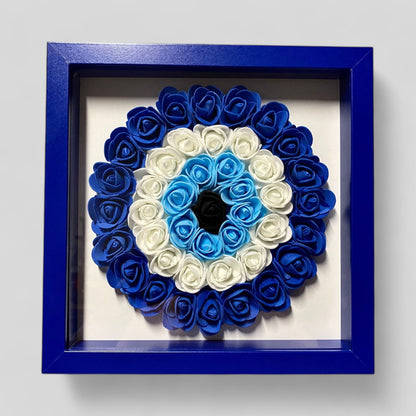 9" x 9" Hecho a mano Evil Eye Nazar Boncuk Mal De Ojo Rose Flower Shadowbox - ¡Regalo gratis con la compra! ¡Envío el mismo día!