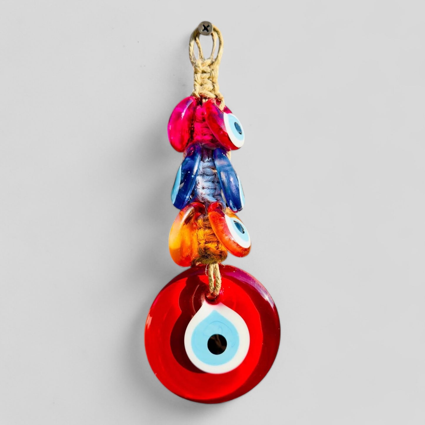 Macrame Evil Eye Wall Hanging | 7 Pcs Multicolor Evil Eye Wall Decor | Evil Eye House Protection| Evil Eye Beads | Macrame Wall Hanging